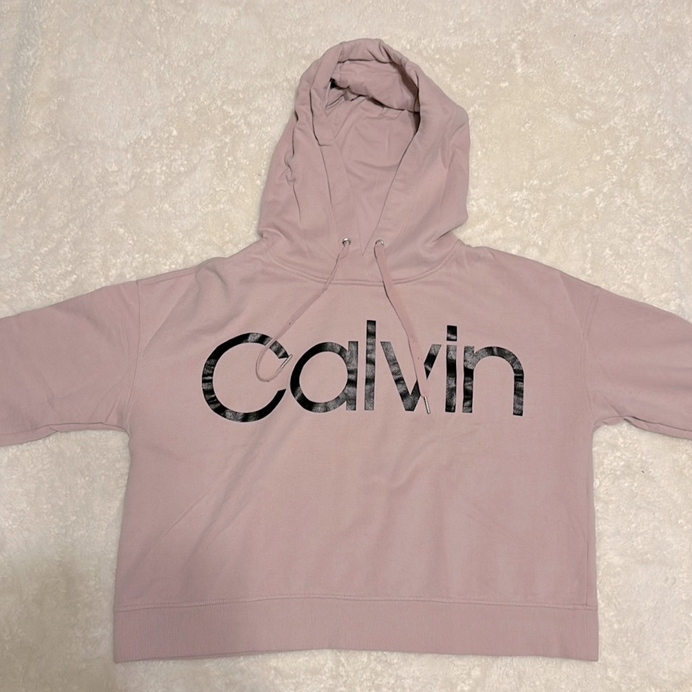 Dusty Rose Cropped Calvin Klein Performance Hoodie